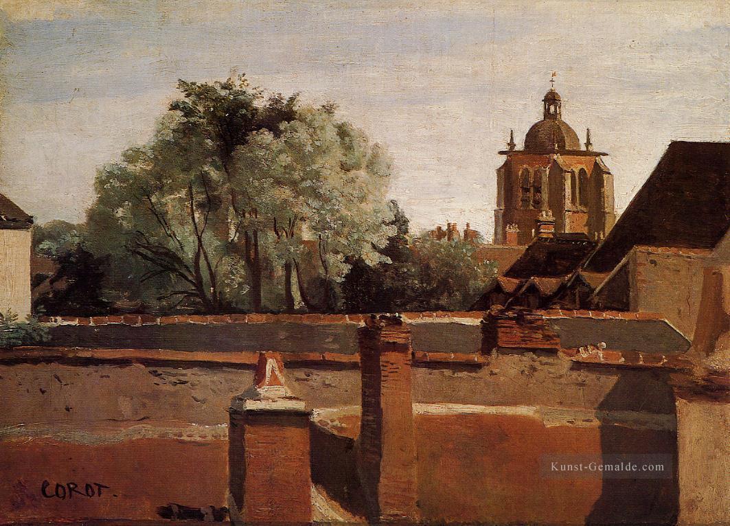 Glockenturm der Kirche von Saint Paterne in Orleans plein air Romantik Jean Baptiste Camille Corot Ölgemälde